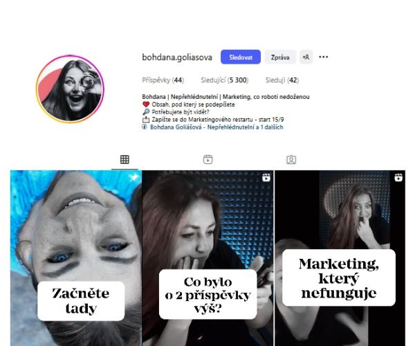 Instagram Bohdana Goliášová